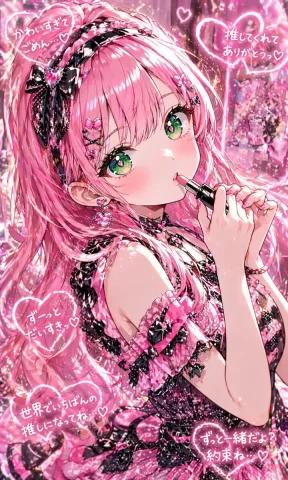 Pink Cute Idol Portrait — Nano Banana 2 AI Prompt: A highly detailed glossy anime idol portrait in a vertical composition, showing...