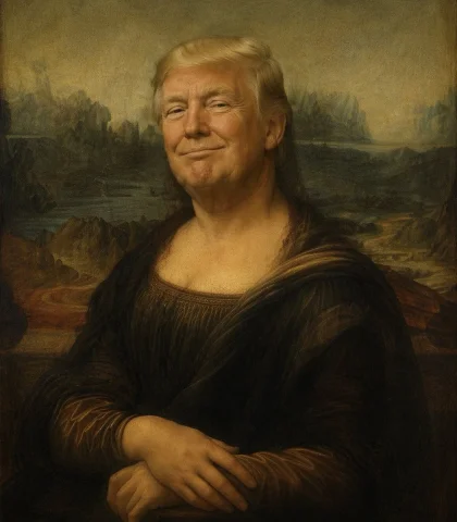 Censored Mona Lisa Parody — Nano Banana 2 AI Prompt: A faithful oil-painting parody of the Mona Lisa in the style of a High Renaissan...