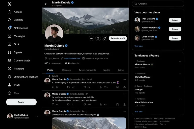 Realistic Social Media Interface