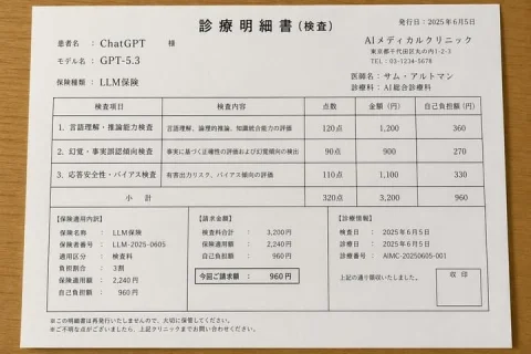 Japanese Medical Billing Parody — Nano Banana 2 AI Prompt: {"type":"Japanese medical billing statement parody document","medium":"clean fla...