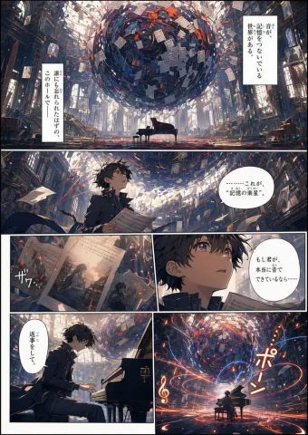 Memory Archive Manga Page — Nano Banana 2 AI Prompt: {"type":"cinematic manga page","style":"high-detail anime illustration with pain...