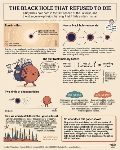 The Black Hole That Refused to Die — Nano Banana 2 AI Prompt: {"type":"editorial science infographic poster","style":"friendly magazine-style...