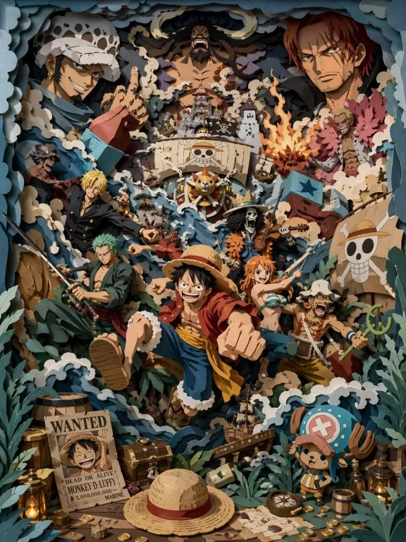 Paper Sculpture Pirate Scene