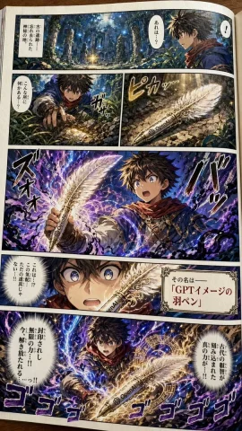 Colorized Shonen Manga Page — Nano Banana 2 AI Prompt: Make a sample page of a colorized Japanese shonen adventure manga. The page shou...