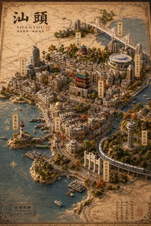 Miniature City Map of Shantou