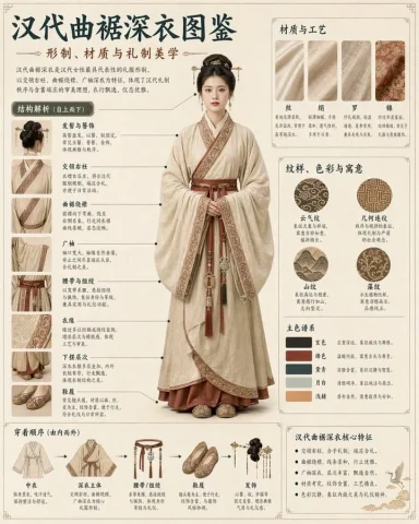 Han Dynasty Quju Shenyi Infographic — Nano Banana 2 AI Prompt: {"type": "comprehensive cultural infographic and visual guide", "subject": {"des...