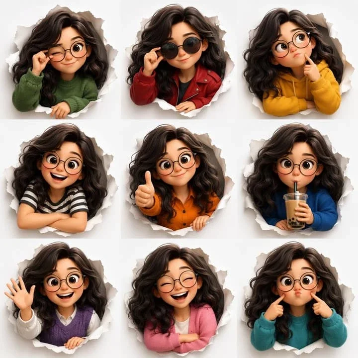 3D Character Expression Grid