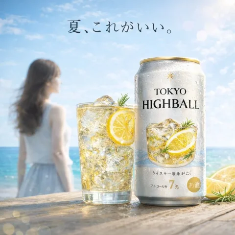 Summer Beach Beverage — Nano Banana 2 AI Prompt: A bright, summery commercial product photography shot featuring a refreshing bev...