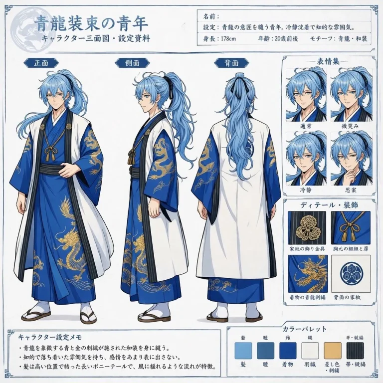 Young Man in Azure Dragon Attire