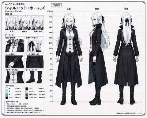 Character Reference Sheet — Nano Banana 2 AI Prompt: { "type": "anime character reference sheet", "header": { "title": "キャラクター...