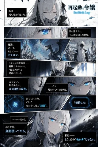 Dark Fantasy Manga Page — Nano Banana 2 AI Prompt: { "type": "full-color manga page", "genre": "dark fantasy", "style": "high...