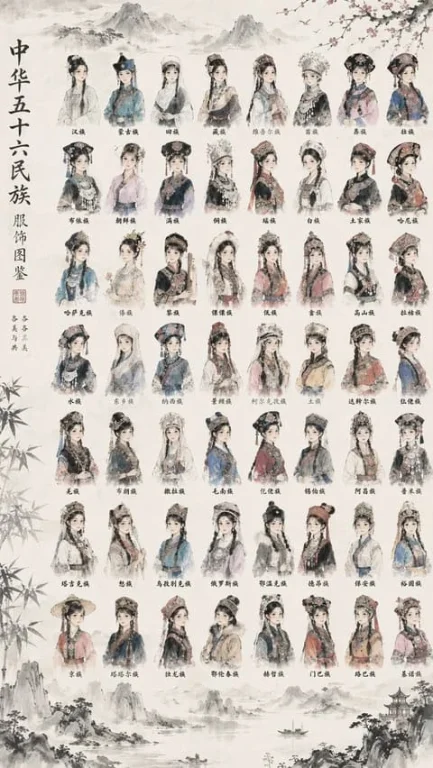 Illustrated Reference of 56 Ethnic Costumes