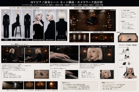 MV Piano Performance Blueprint — Nano Banana 2 AI Prompt: { "type": "music video pre-visualization blueprint", "header": { "title": "MVピ...