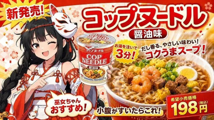 Anime Style Instant Noodle Ad
