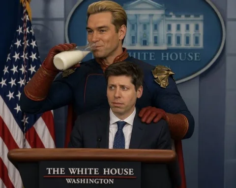Oppressive Press Conference — Nano Banana 2 AI Prompt: A photorealistic, cinematic shot set in the White House press briefing room. At...