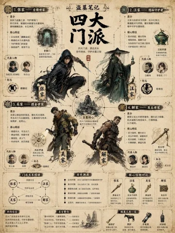 Vintage Faction Infographic Poster — Nano Banana 2 AI Prompt: { "type": "highly detailed infographic poster", "style": "vintage parchment...