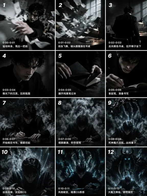 Cinematic Storyboard Grid