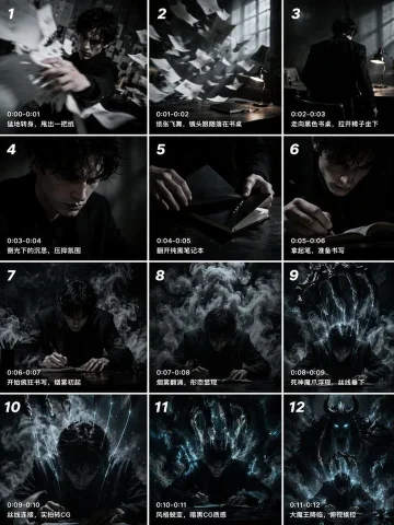 Cinematic Storyboard Grid — Nano Banana 2 AI Prompt: { "type": "12-panel cinematic storyboard grid", "style": "dark cinematic transit...