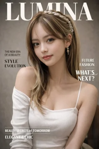 Fashion Magazine Cover — Nano Banana 2 AI Prompt: A photorealistic fashion magazine cover featuring a portrait of a beautiful youn...