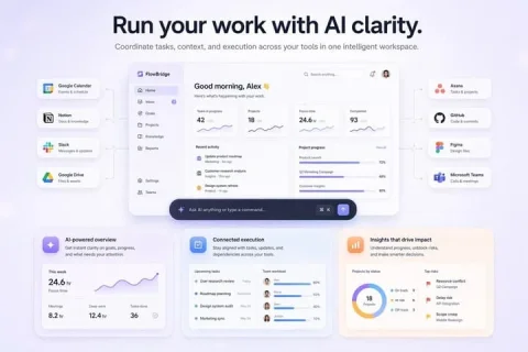 SaaS AI Dashboard Landing Page — Nano Banana 2 AI Prompt: { "type": "SaaS landing page hero graphic", "style": "Modern UI/UX, light theme,...
