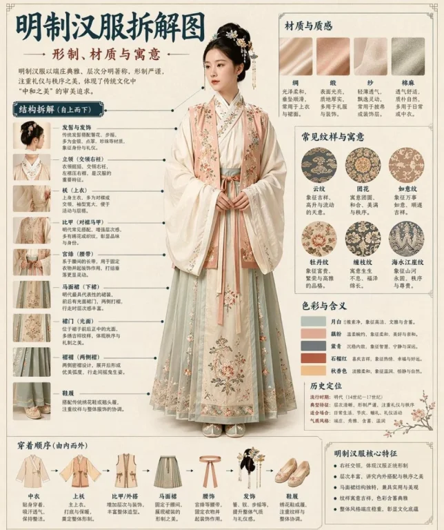 Museum-Style Hanfu Breakdown Infographic