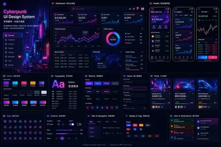 Cyberpunk Future City UI Design