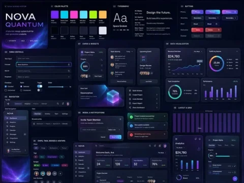 Cutting-edge and unique UI design system — Nano Banana 2 AI Prompt: Generate for me a UI design system with a very cutting-edge, bold, and unique th...