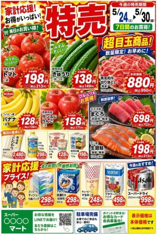 Lively and Attractive Supermarket — Nano Banana 2 AI Prompt: An image of a lively and attractive supermarket flyer. At the top, large text sa...