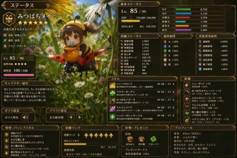 Game Status Screen — Nano Banana 2 AI Prompt: Please create a game status screen from this image. Include a lot of information...