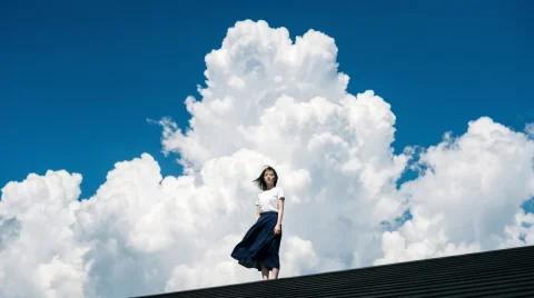Japanese Summer Deep Blue Sky Cumulus Clouds Minimal Portrait — Nano Banana 2 AI Prompt: { "portrait_prompt": { "subject": { "description": "Based on , a you...