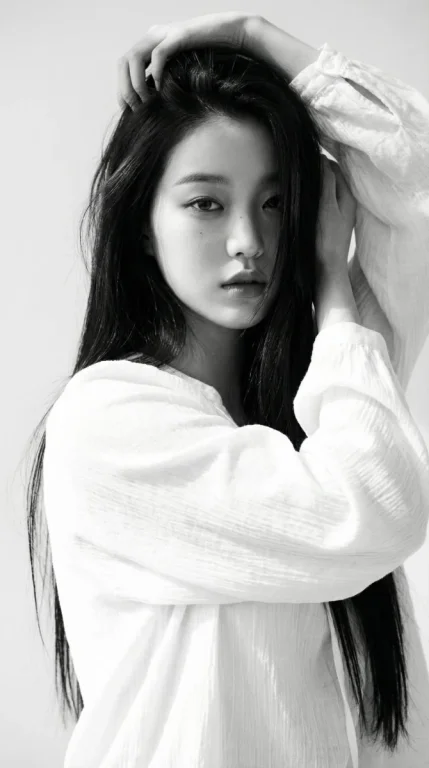 Black White Minimalist Fine Art Portrait Long Hair Female