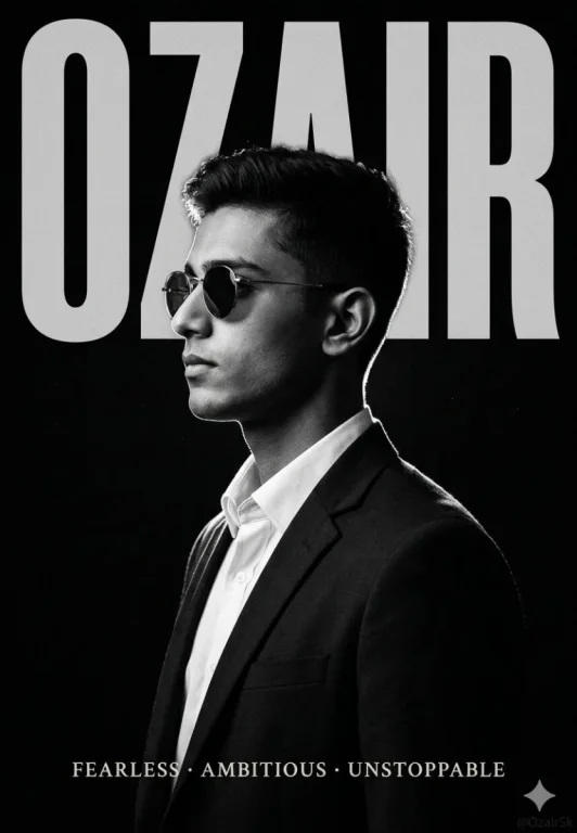 Black White Cinematic Poster Rim Light Side Profile Portrait