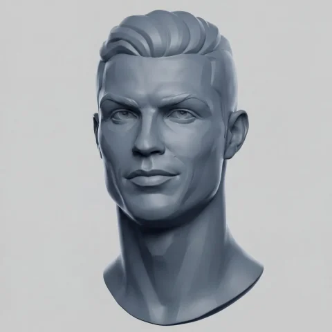 3D Clay Gray ZBrush-Style Bust Sculpture Portrait — Nano Banana 2 AI Prompt: Create image. Generate a cinematic, fashion-inspired 3D bust portrait of the per...