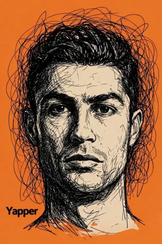 Chaotic Ink Scribble Portrait Poster — Nano Banana 2 AI Prompt: Redraw the provided face as a raw chaotic ink poster built mainly from dense cur...