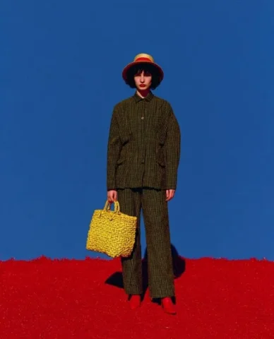 Surreal Color Block Fashion Diptych — Nano Banana 2 AI Prompt: { "description": "A cinematic high-fashion sequence transitioning between two ed...