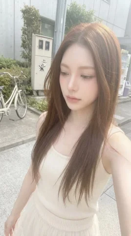 Soft Street Haze Girl — Nano Banana 2 AI Prompt: SOFT STREET HAZE cashmere blonde long straight hair with soft natural flow, subt...