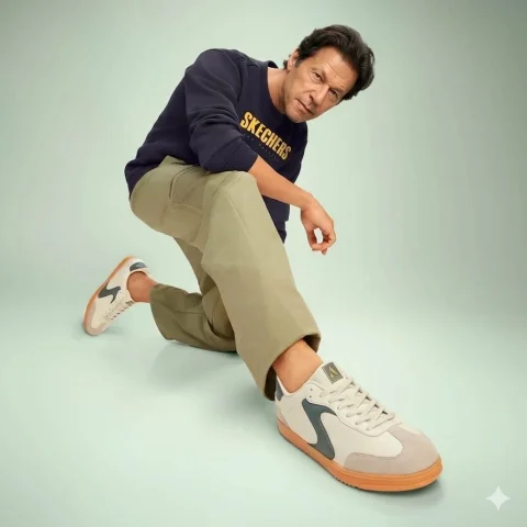 SRK Skechers Athletic Portrait — Nano Banana 2 AI Prompt: A highly detailed studio portrait of Shah Rukh Khan, the famous Indian Bollywood...