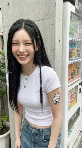 Street Trace Casual Micro-Braid Portrait — Nano Banana 2 AI Prompt: 【inky-black long straight hair with cool blue undertone, ultra-smooth surface w...
