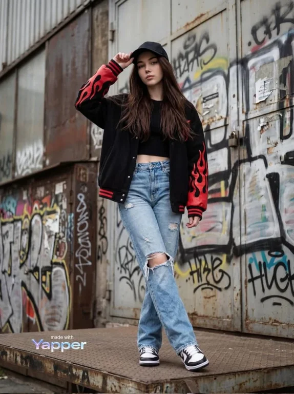 Graffiti Wall Urban Street Hip-Hop Girl Portrait