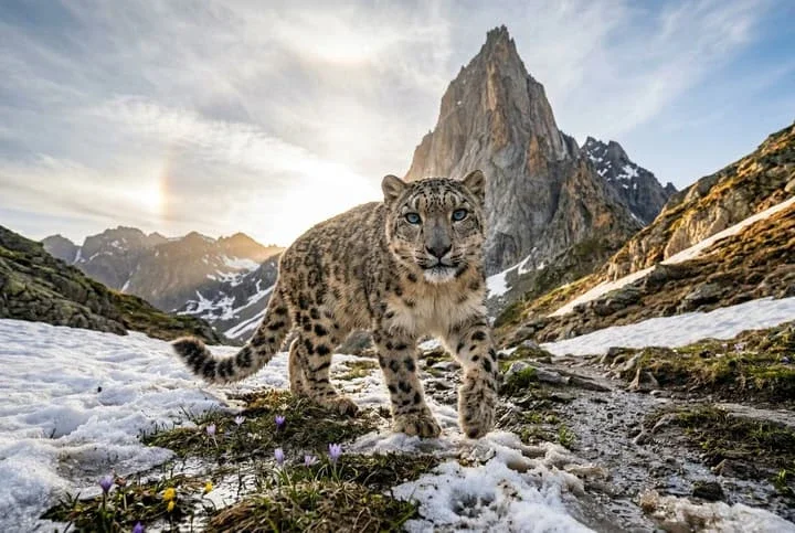 Snow Leopard Full Body Portrait Detailed Prompt Comparison Tutorial