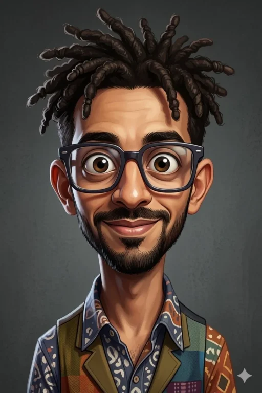 Exaggerated Caricature Style Character Portrait Design