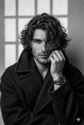 Black and White Window Shadow Emotional Portrait — Nano Banana 2 AI Prompt: A Black And White Aesthetic Close-up Portrait Of A Stylish Person, Photographed...