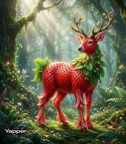 Watermelon Elephant Rainforest Fantasy 3D Creature — Nano Banana 2 AI Prompt: A whimsical elephant made from a giant watermelon. The body has deep green strip...