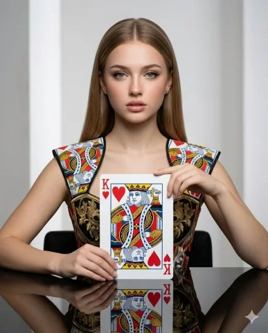 Playing Card Concept Minimalist Fashion Editorial — Nano Banana 2 AI Prompt: { "task": "image_transformation", "input_image": "[UPLOAD YOUR IMAGE]", "o...