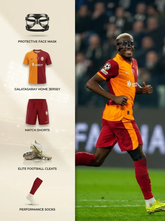 Football Star Equipment Breakdown Infographic