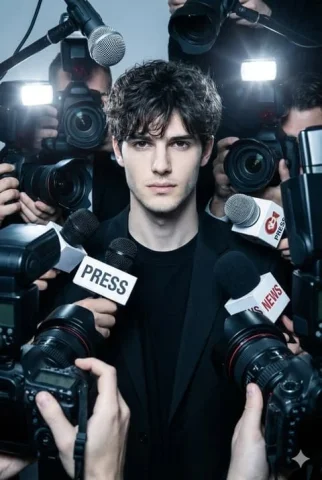 High-Fashion Press Scrum Photograph — Nano Banana 2 AI Prompt: Transform the subject into a high-fashion press scrum photograph, surrounded tig...