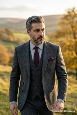 Salt-and-Pepper Sophisticated Male Portrait — Nano Banana 2 AI Prompt: Photorealistic portrait of a sophisticated, handsome South Asian or Middle Easte...