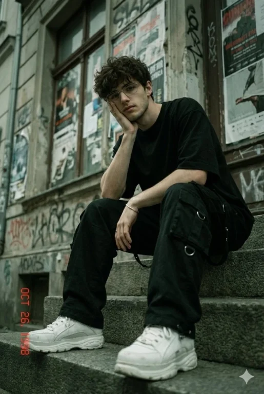 Graffiti Street Black Cargo Cool Guy Retro Film