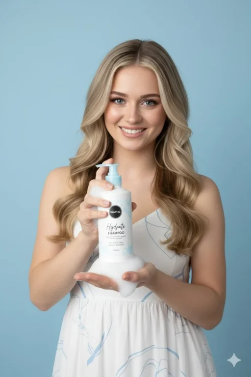 Fresh Shampoo Lather Product Advertisement