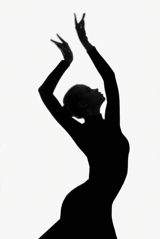 Black White Studio Dancer Silhouette Art Photography
